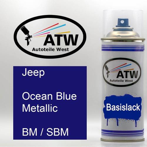 Jeep, Ocean Blue Metallic, BM / SBM: 400ml Sprühdose, von ATW Autoteile West.